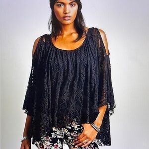 Free People Lost in Austin Sheer Lace Top